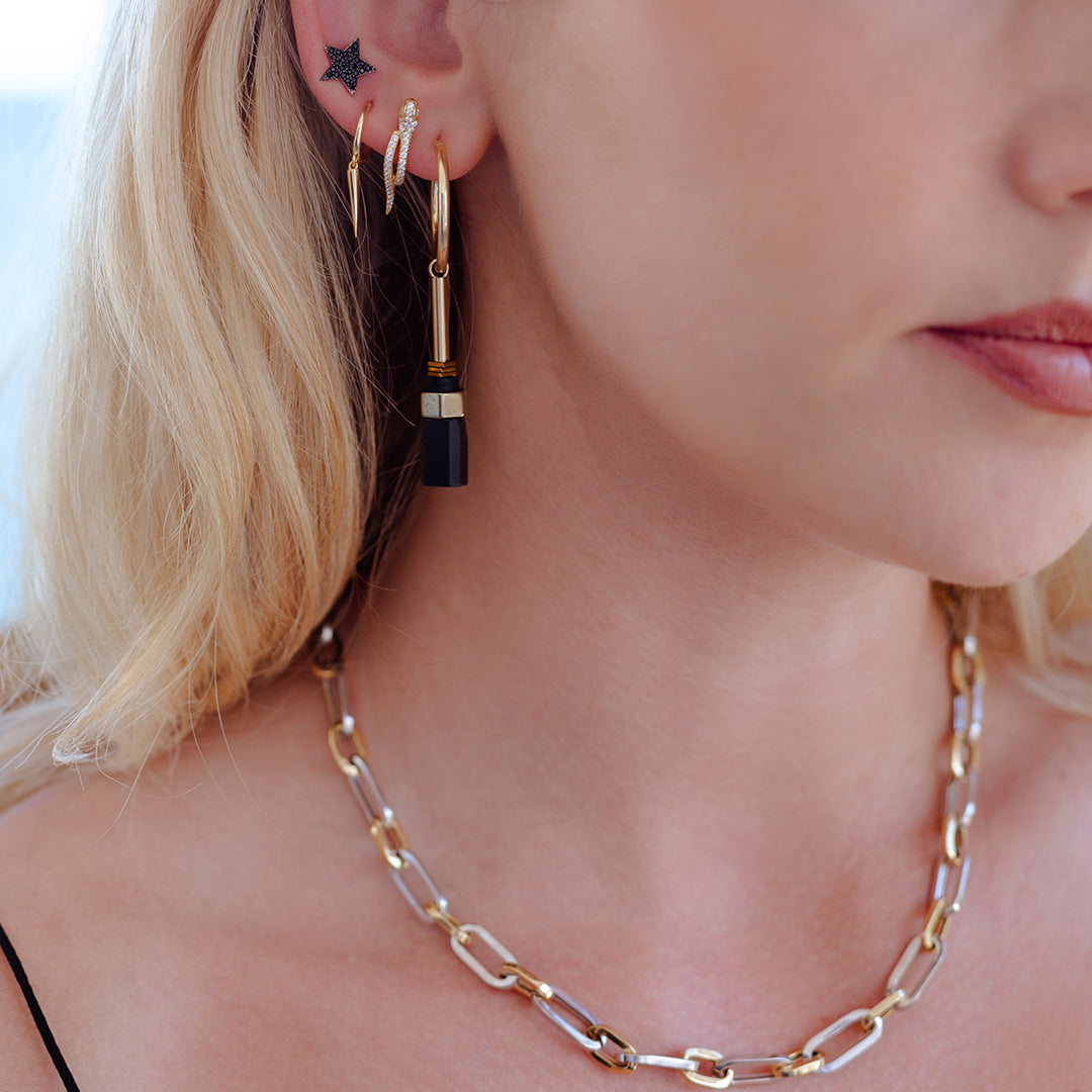 Mixed Metal Paperclip Chain Necklace