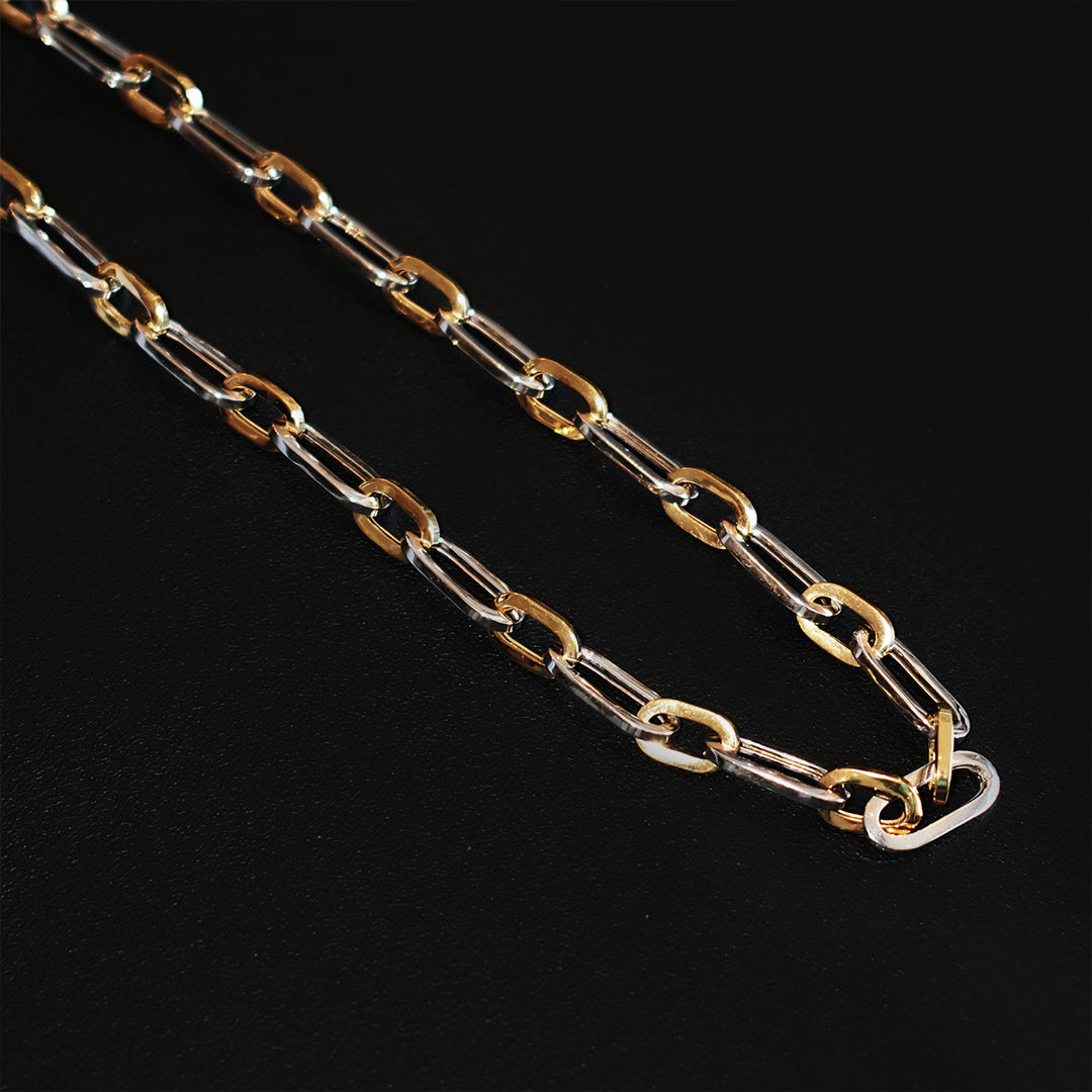 Mixed Metal Paperclip Chain Necklace