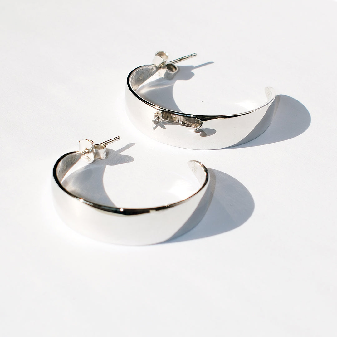 Silver Statement Hoops