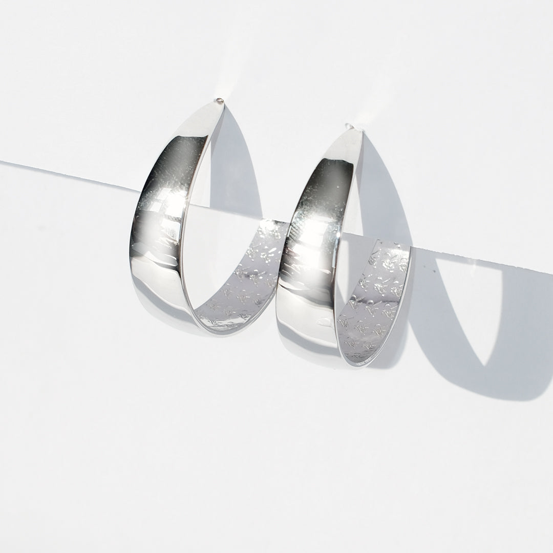 Silver Statement Hoops