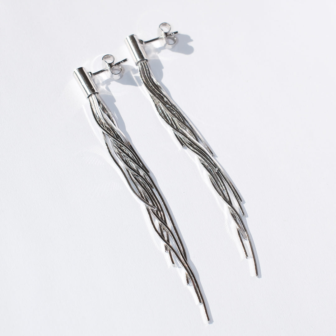 Silver Waterfall Earrings