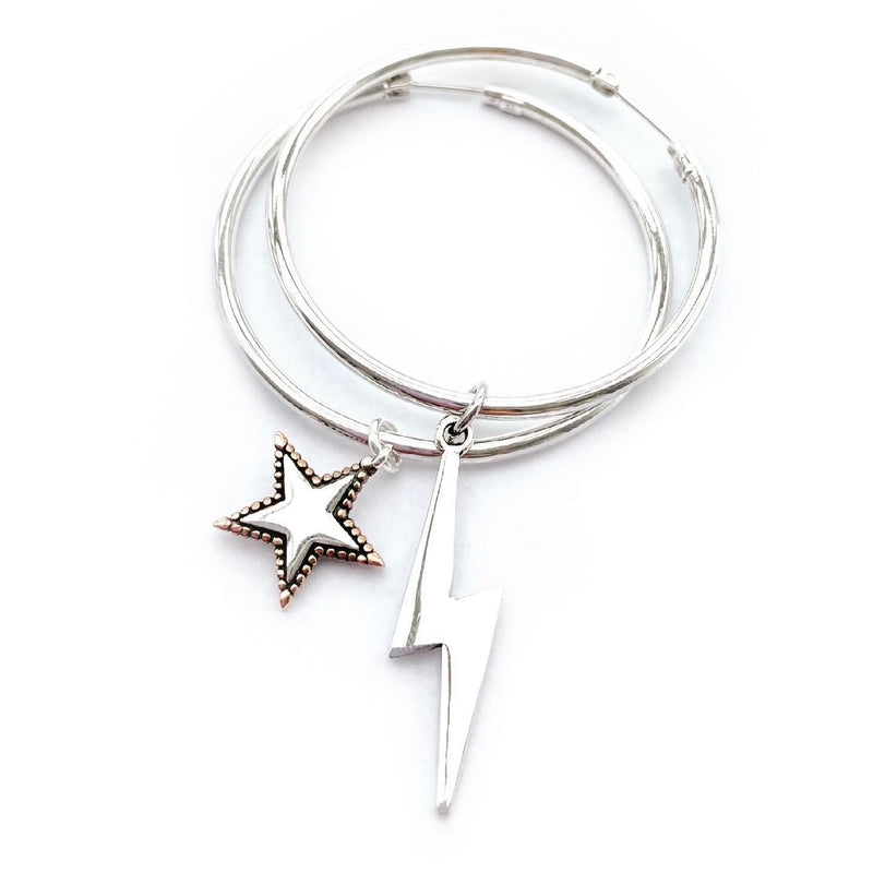 Bowie Hoops Silver - ‘Star Struck’