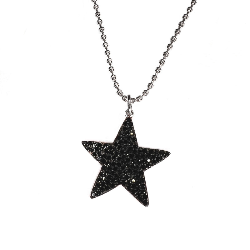 Shine Bright Rock Star Necklace Black