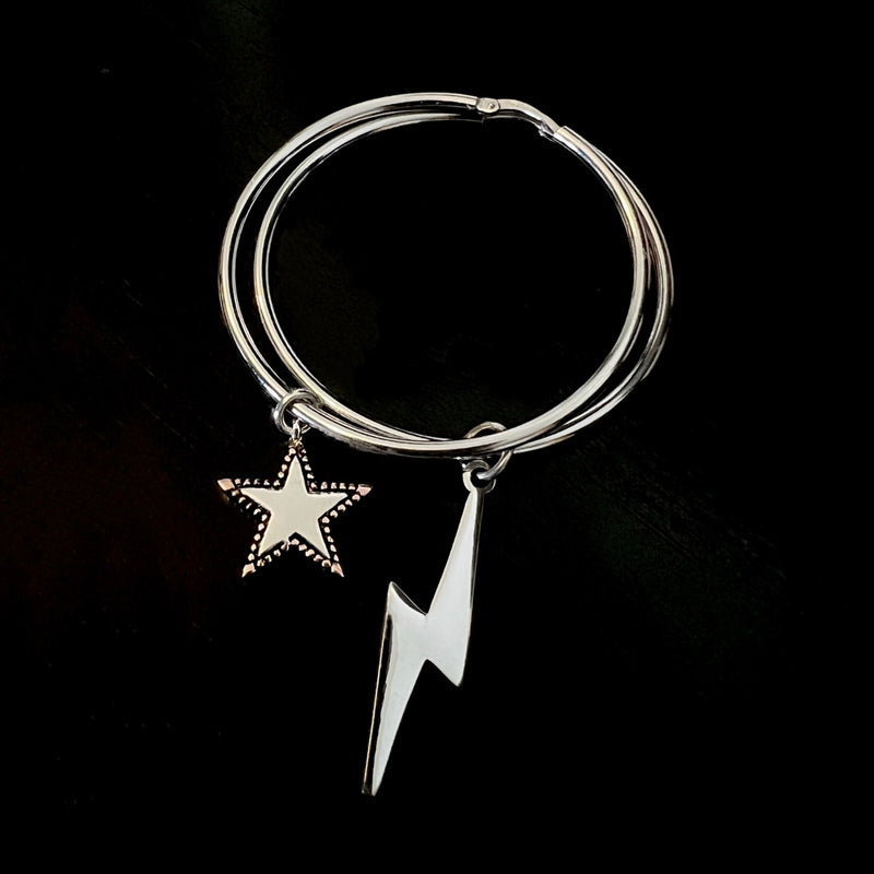 Bowie Hoops Silver - ‘Star Struck’