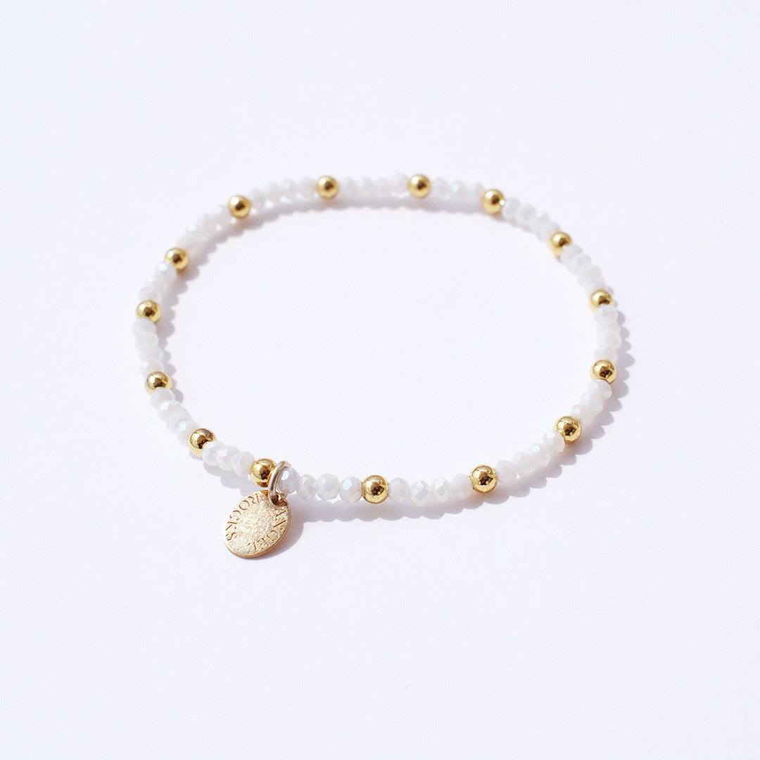 Moonshine Stretch Bracelet - White & Gold