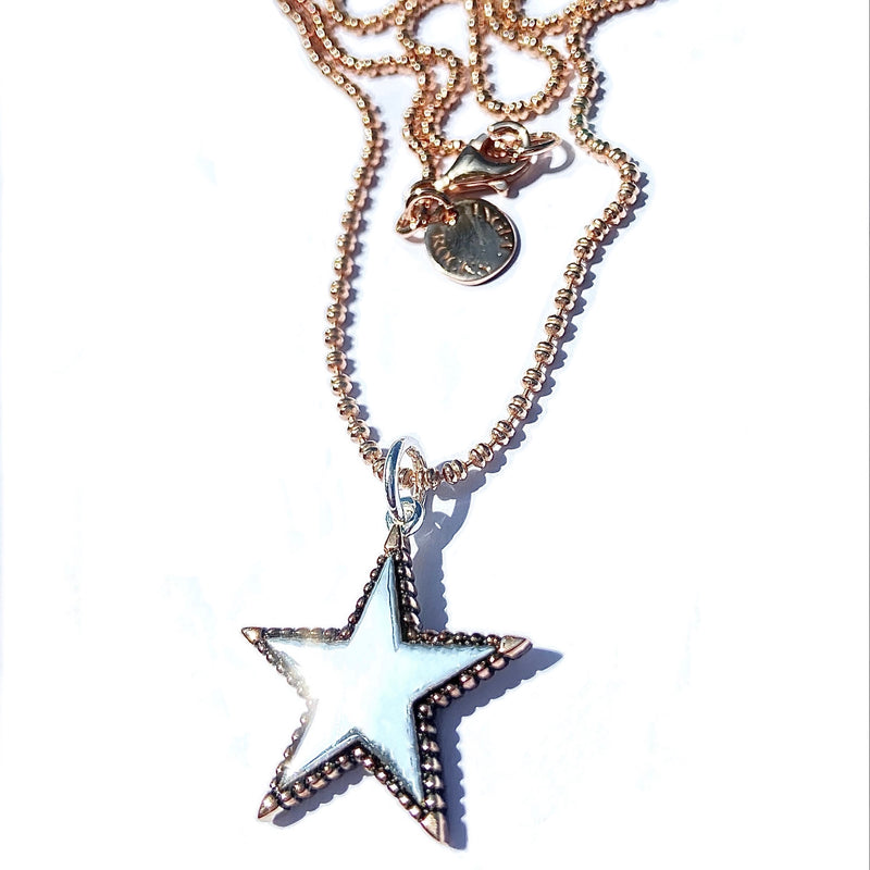 Rock Star Rose Gold and Silver Necklace